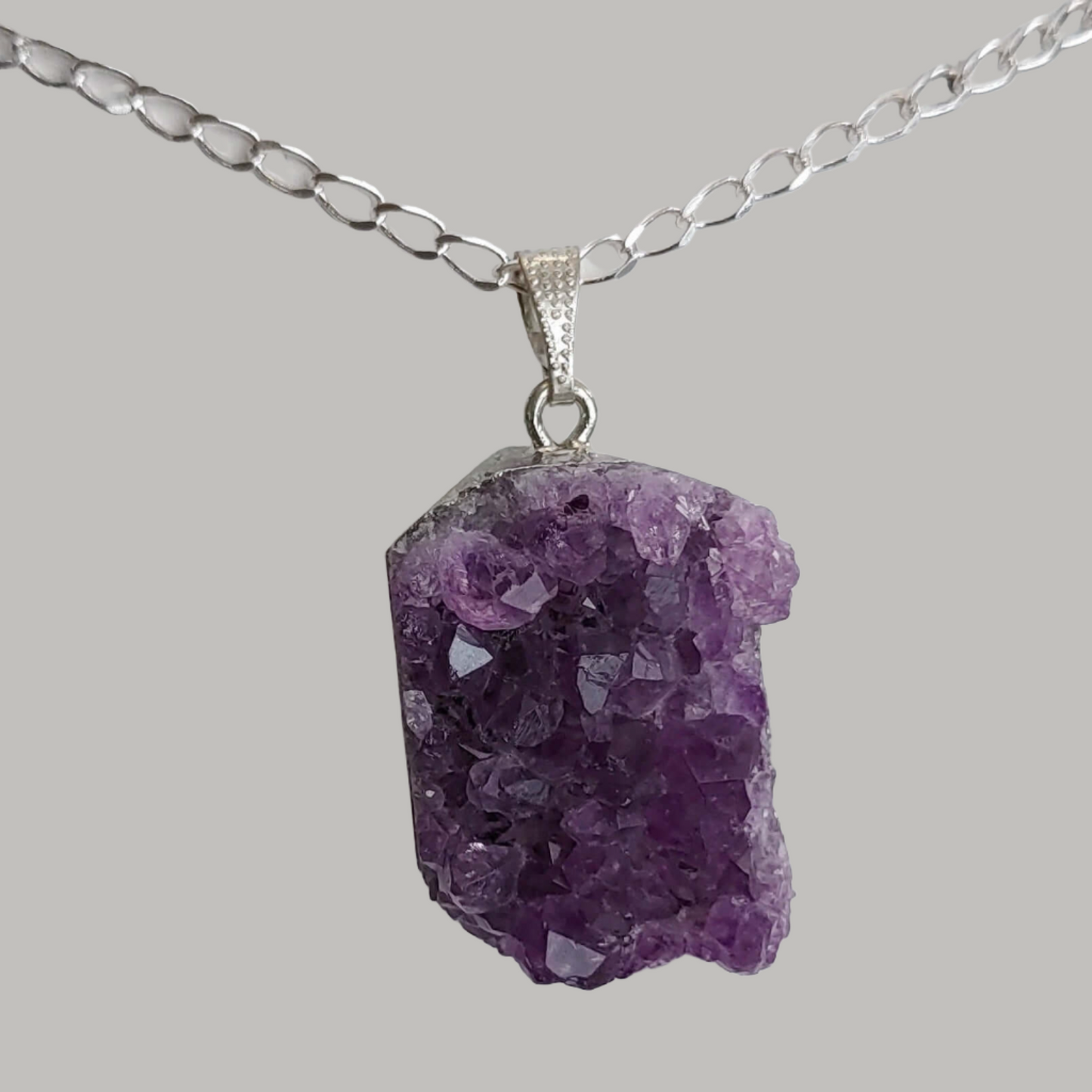 Amethyst Cluster Necklace - Crystal Flower