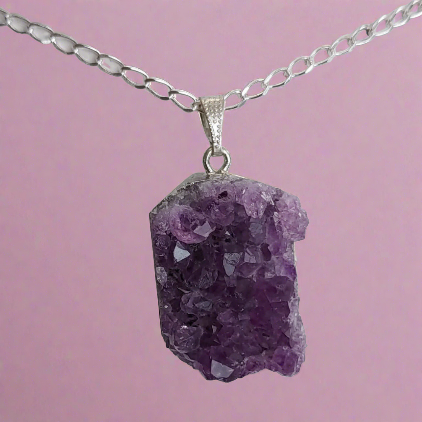 Amethyst Cluster Necklace - Crystal Flower