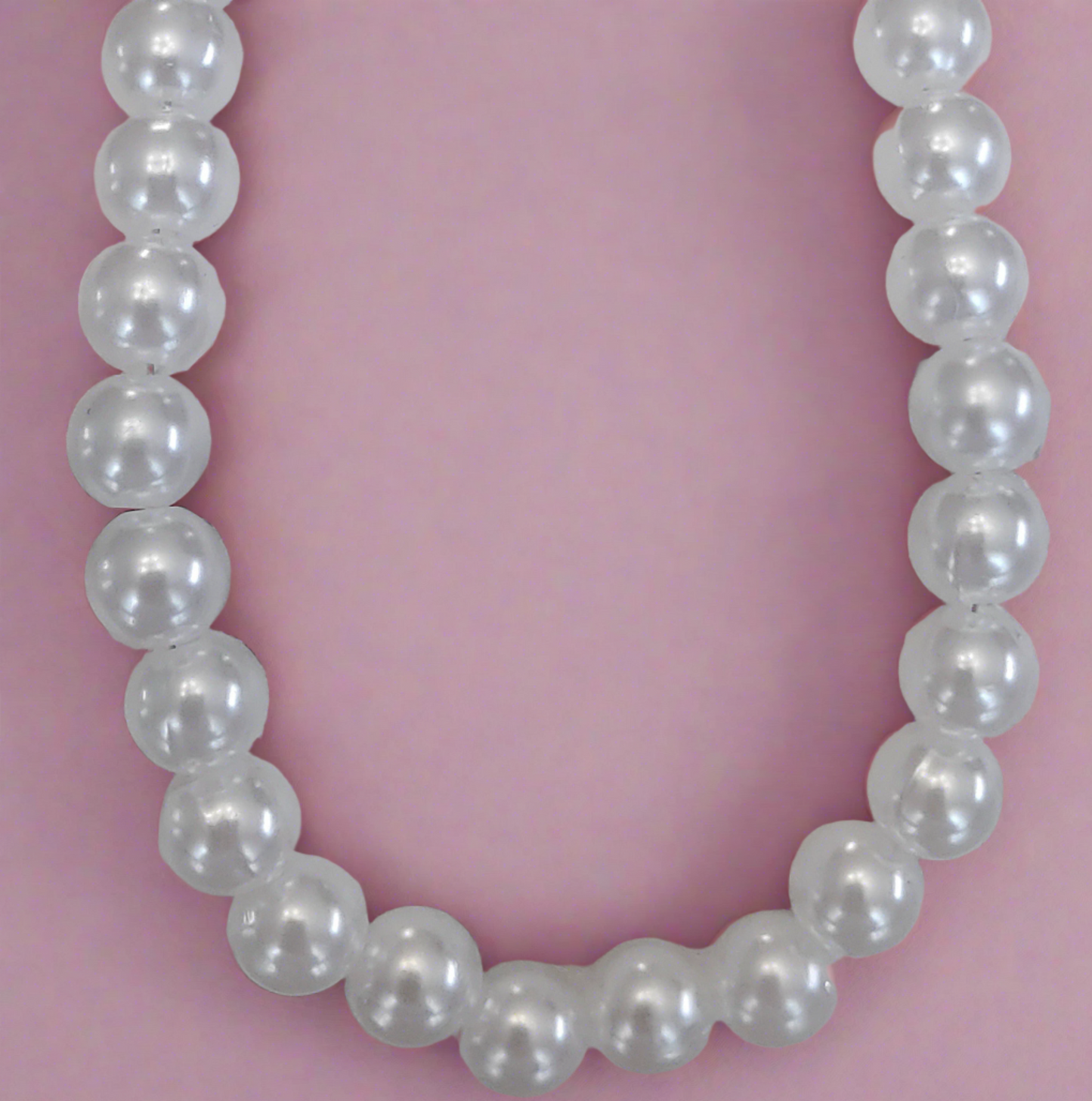 Imitation Pearl Necklace - Crystal Flower