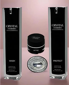 Crystal Cosmetics Cleanse and Moisturize Bundle with Active Eye Cream