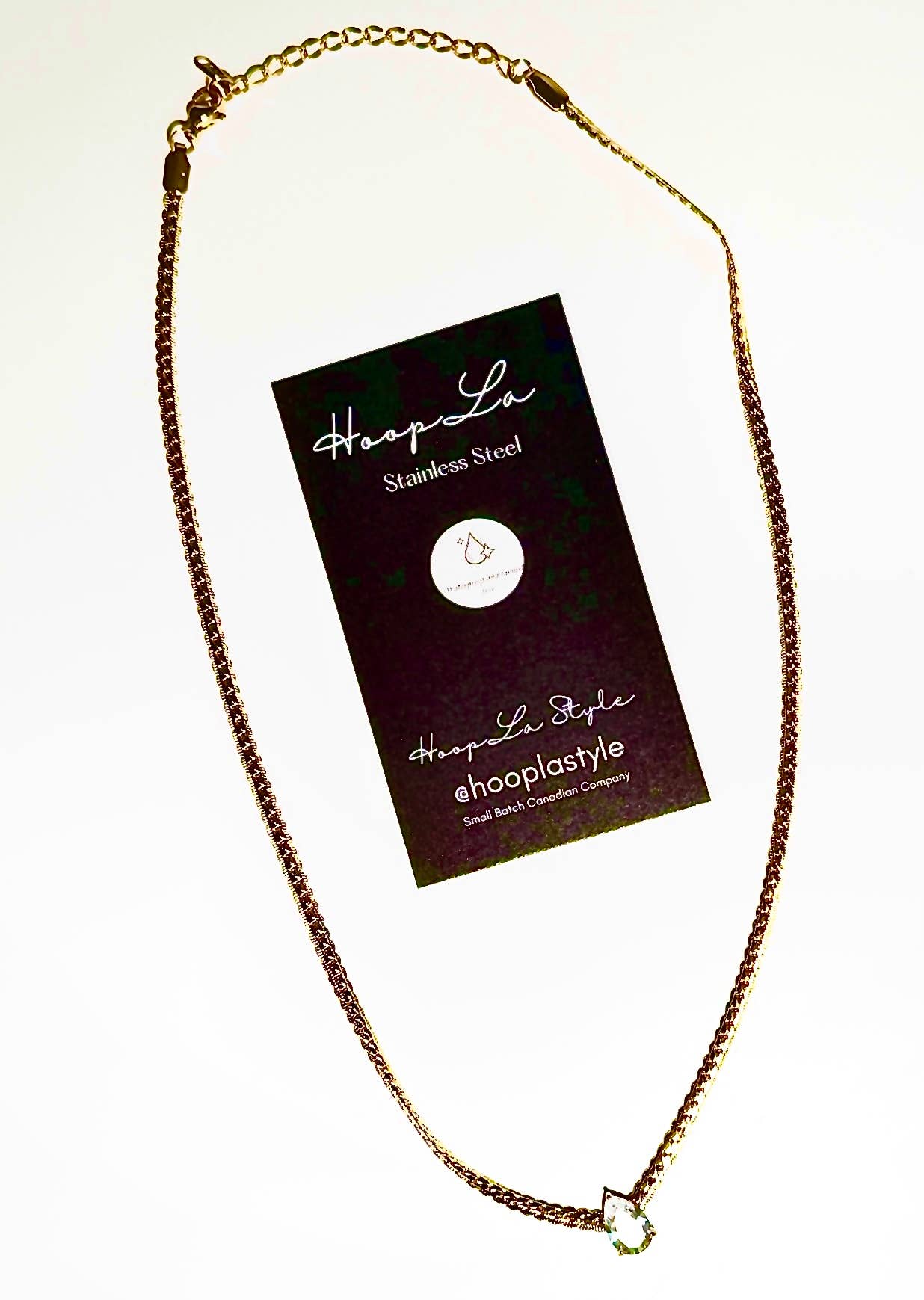 Gia-Tear Drop Princess Setting Necklace