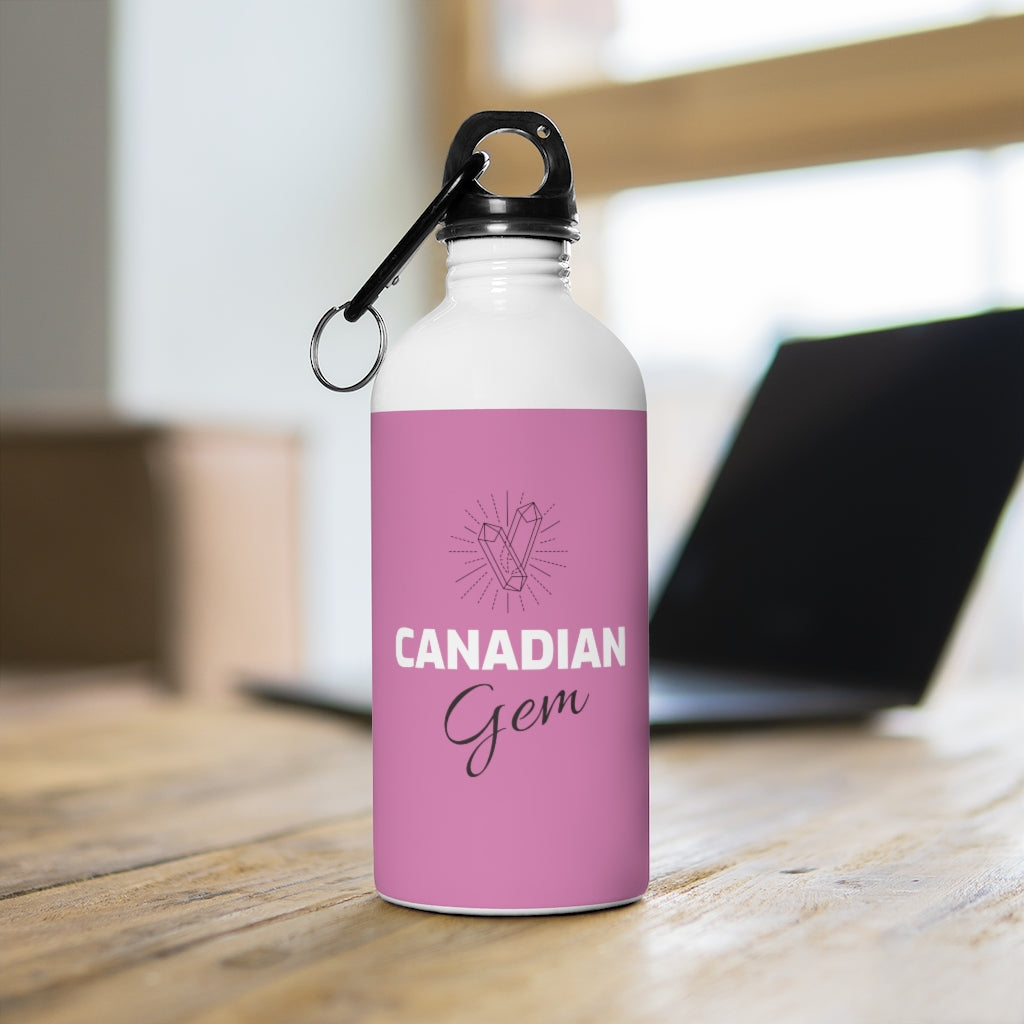 Stainless Steel Water Bottle - Canadian Gem - Crystal Flower
