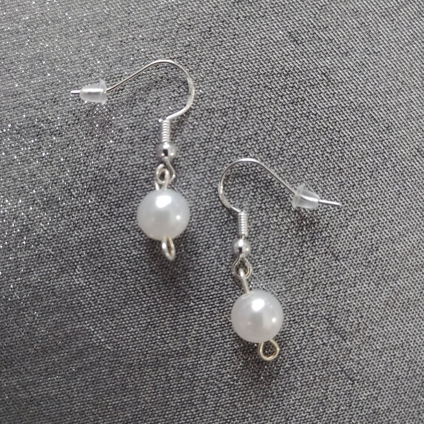 Imitation Pearl Earrings - Crystal Flower