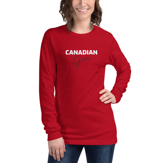 Unisex Long Sleeve Tee - Canadian Gem - Crystal Flower