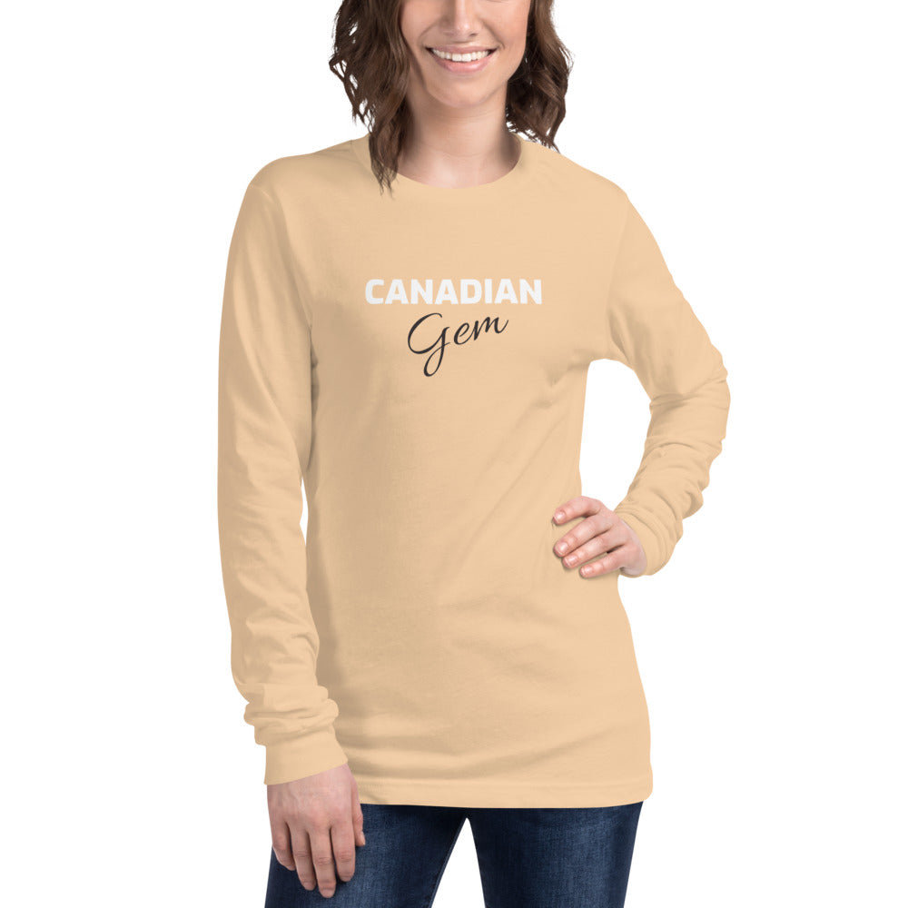 Unisex Long Sleeve Tee - Canadian Gem - Crystal Flower