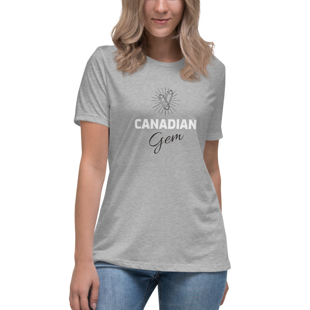 Women's Relaxed T-Shirt - Canadian Gem - Crystal Flower