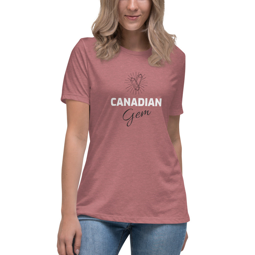 Women's Relaxed T-Shirt - Canadian Gem - Crystal Flower