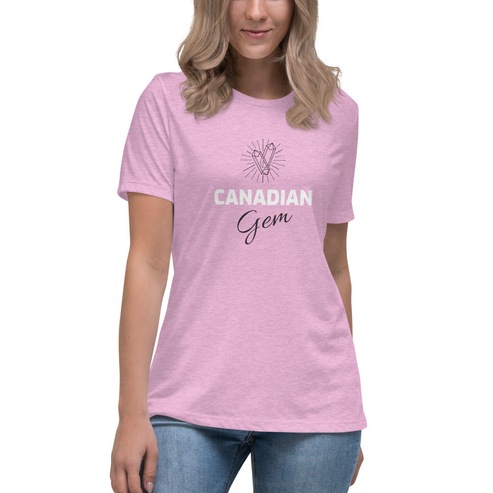 Women's Relaxed T-Shirt - Canadian Gem - Crystal Flower