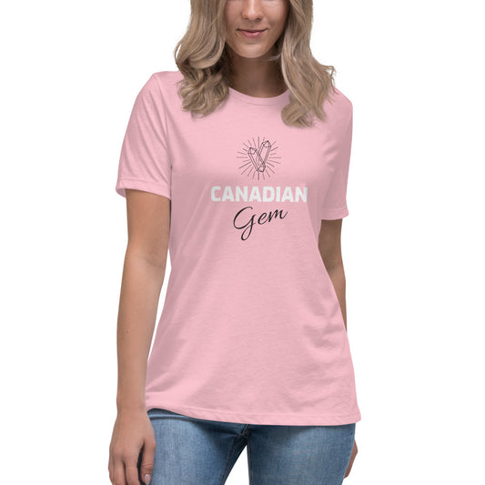 Women's Relaxed T-Shirt - Canadian Gem - Crystal Flower